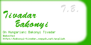 tivadar bakonyi business card